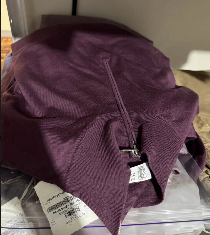Brunello Cucinelli фиолетовая тоненькая 1/3 zip 54