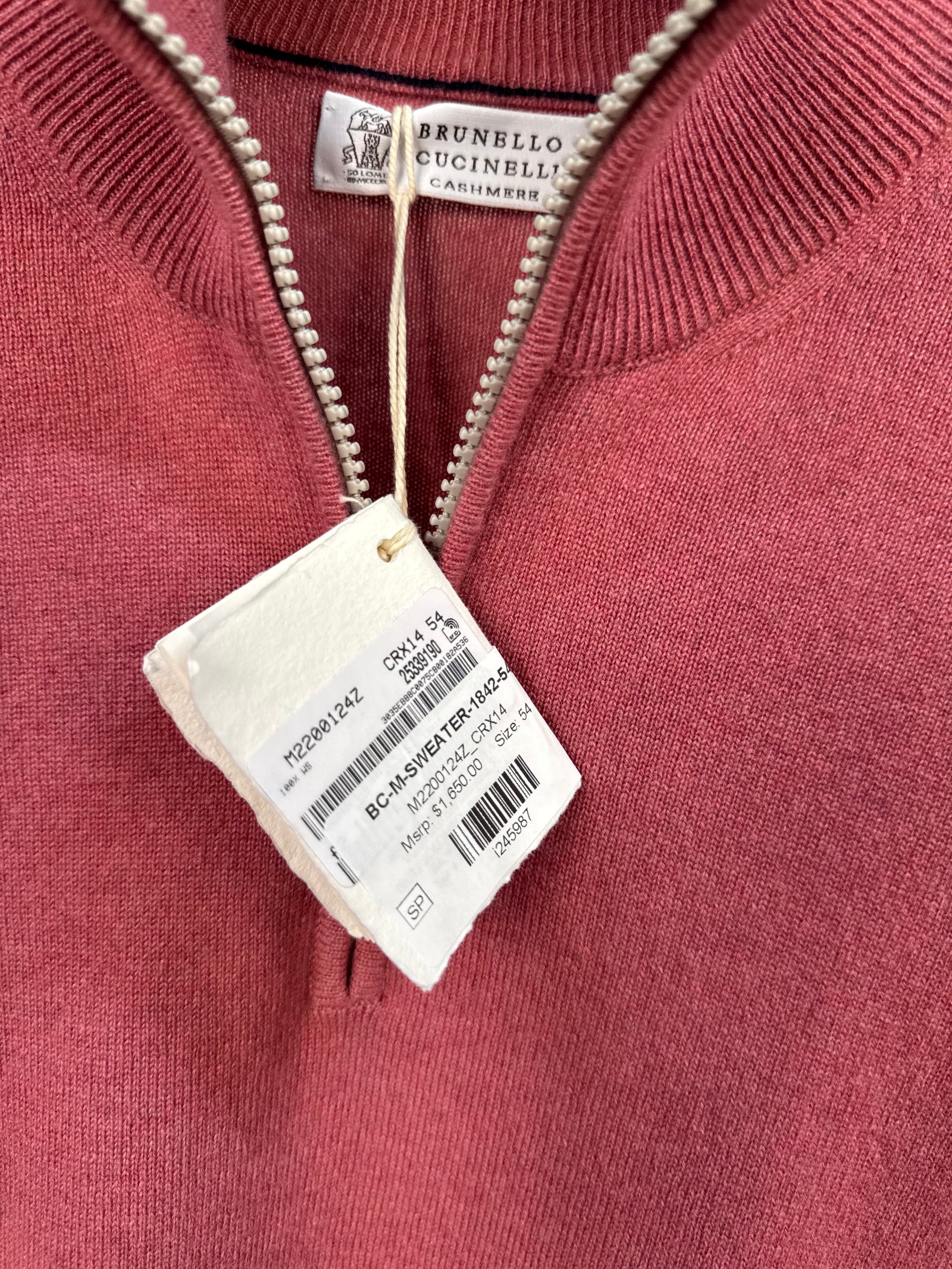 1/3 zip кофта Brunello Cucinelli