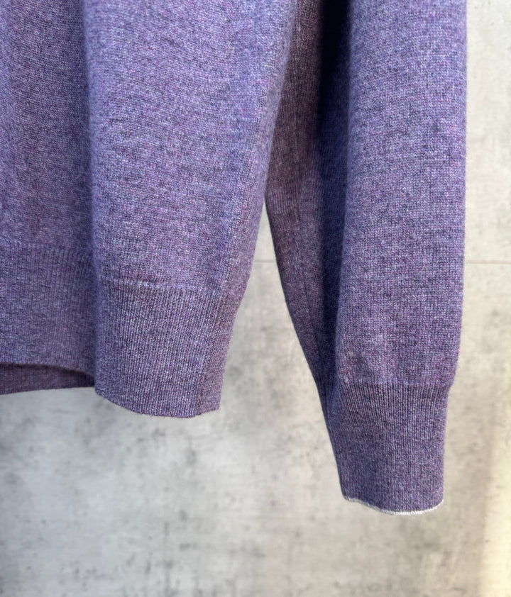 Багряна кашемірова 1/3 zip кофта Brunello Cucinelli