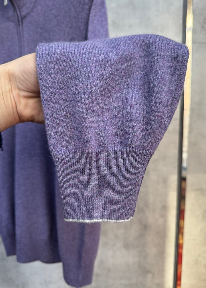 Багряна кашемірова 1/3 zip кофта Brunello Cucinelli