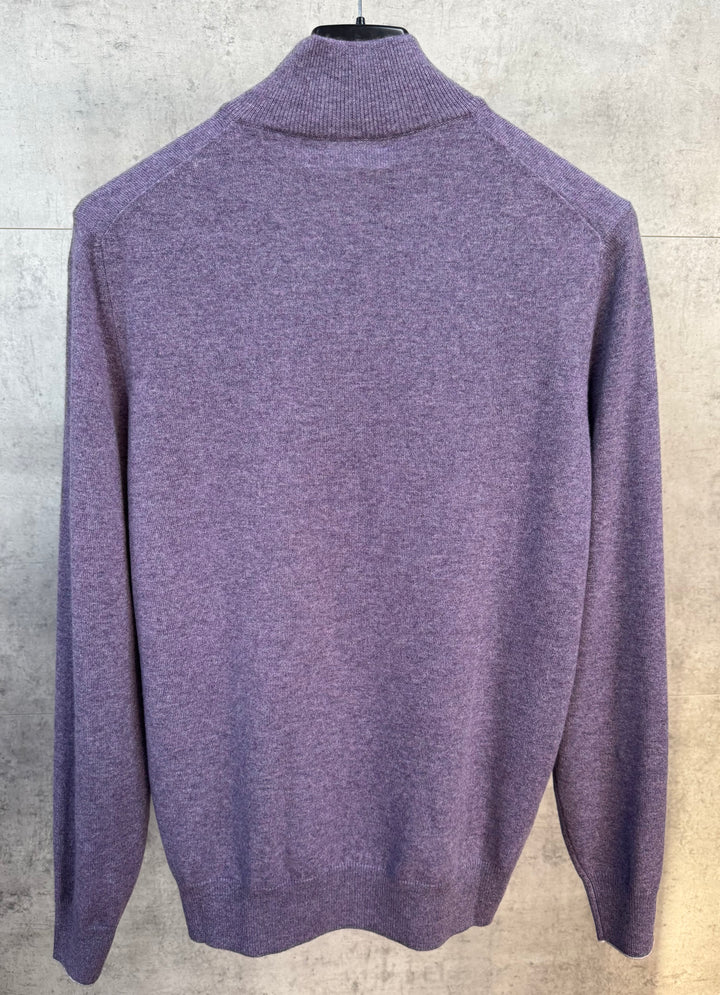 Багряна кашемірова 1/3 zip кофта Brunello Cucinelli