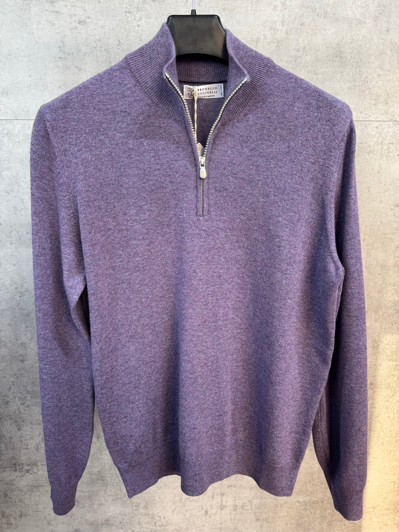 Багряна кашемірова 1/3 zip кофта Brunello Cucinelli